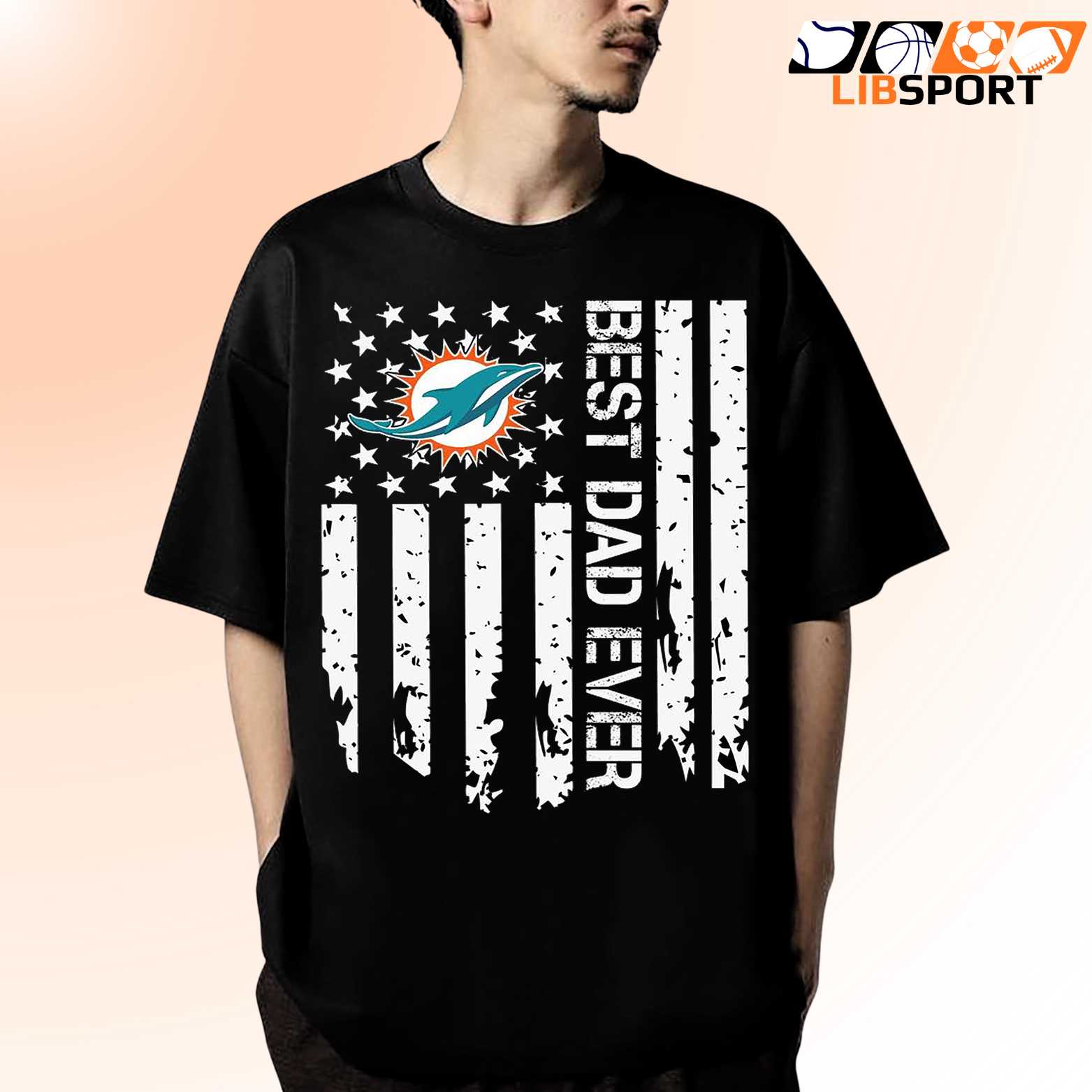 Miami Dolphins Best Dad Ever T-Shirt, Nfl Father’s Day Shirt